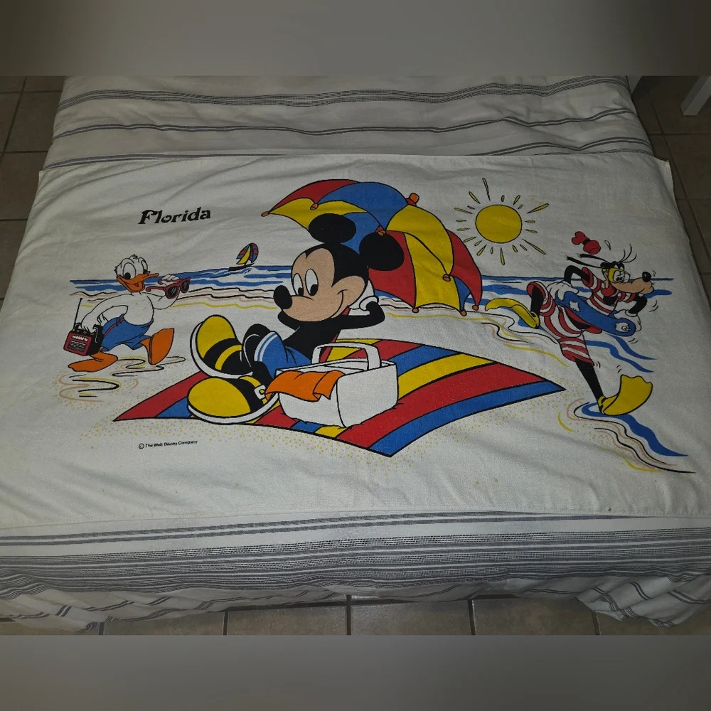 (5/$25) Vintage Disney Florida Mickey Mouse Goofy Donald Duck Disneyworld Towel